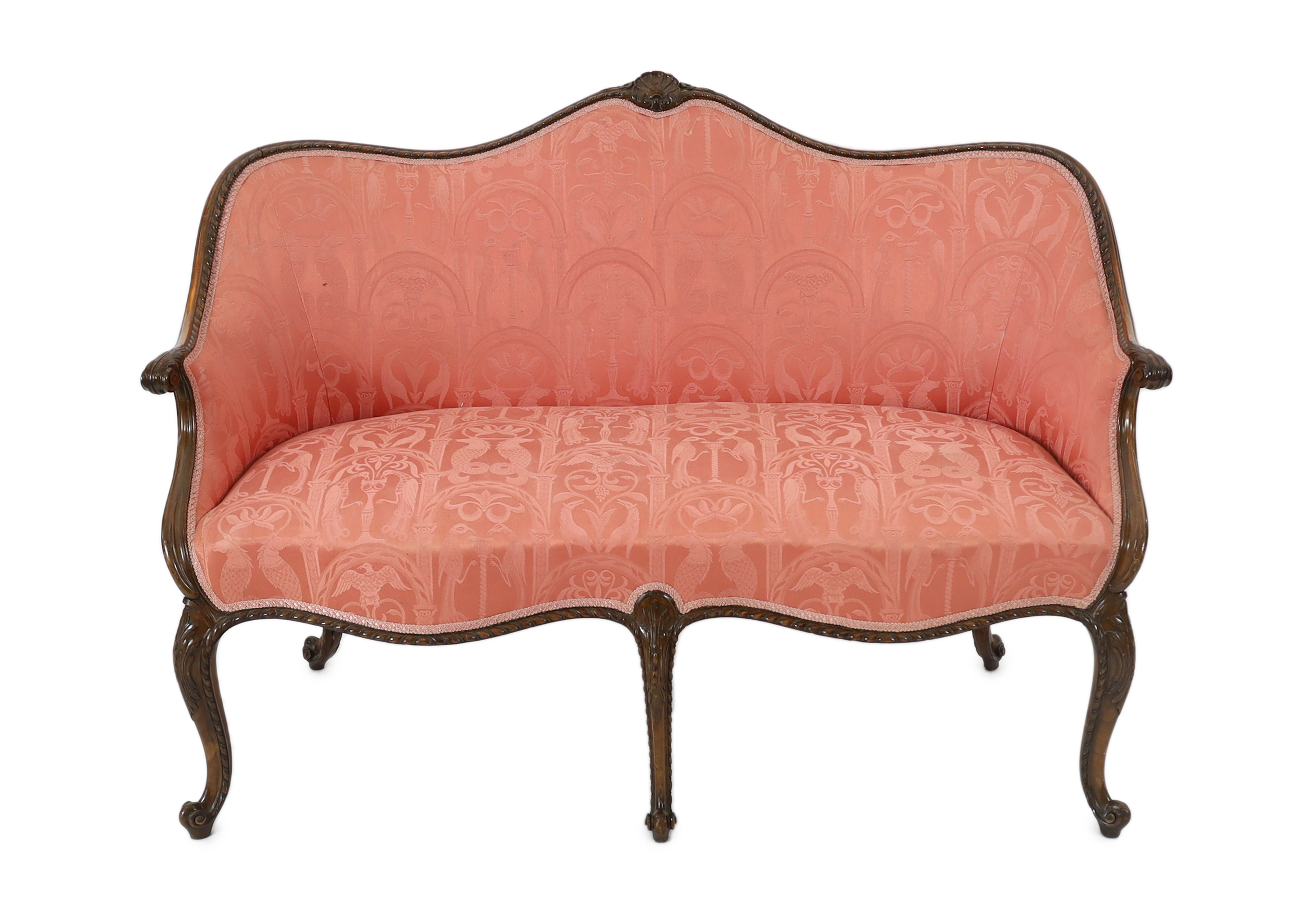 A Hepplewhite style mahogany settee